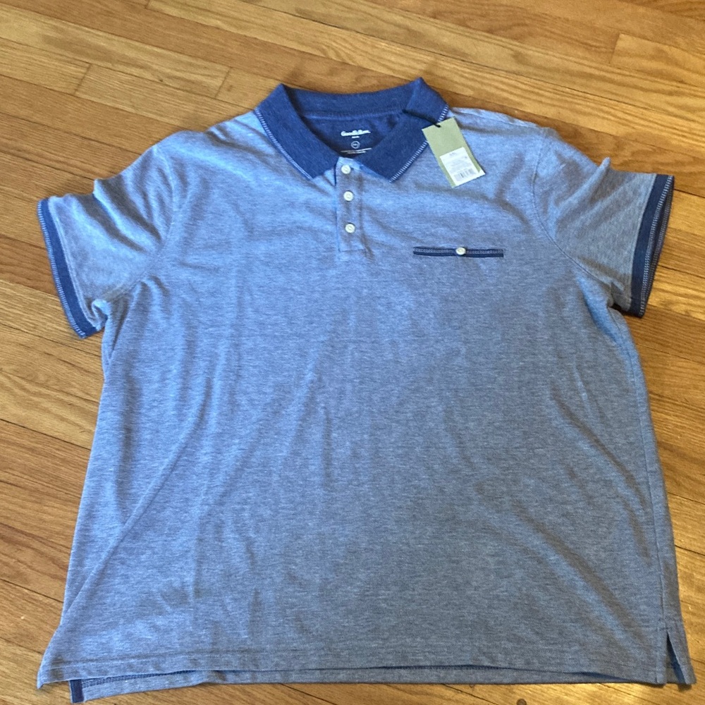 Goodfellow & Co Heather Blue Polo Shirt never worn